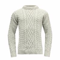 Vlněný svetr s klasickým pleteným vzorem Devold Sandoy unisex béžový TC 380 550 A 770A